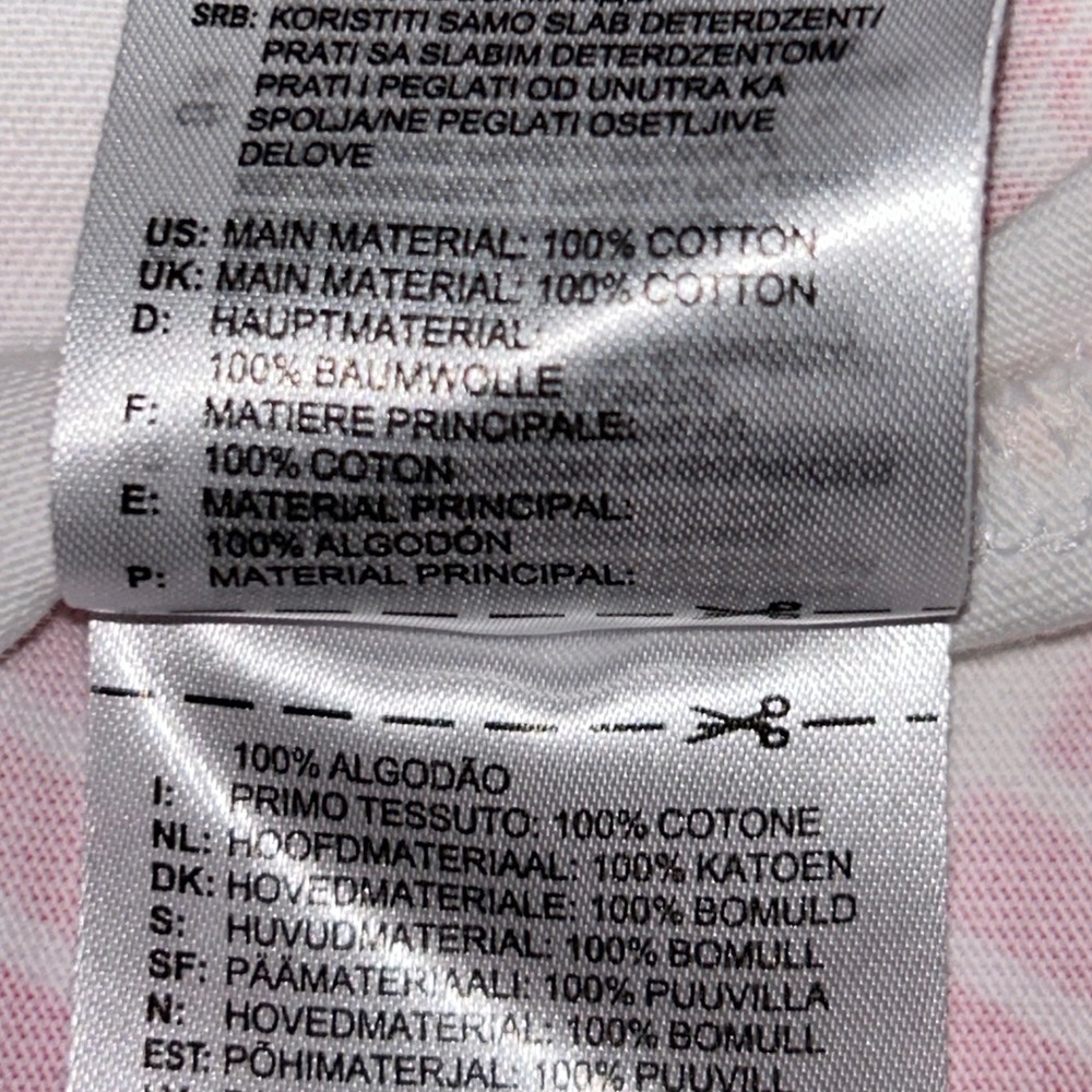 Adidas Pink All Over Print Logo Tee Athletic Activewear Top‎ White Medium - Picture 5 of 6